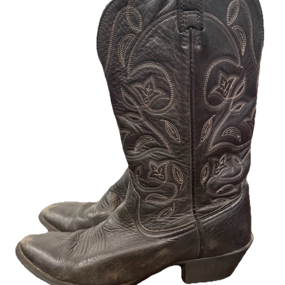 ARIAT Heritage Leather Black Boots Womens US 8 B Cowgirl Western Rodeo
